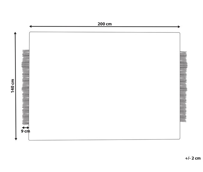 Beliani De tejido plano KETENLI 140x200 Branco/ Bege