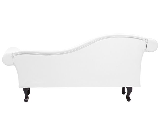 Beliani Chaise longue versão à esquerda Pele sintética LATTES Branco