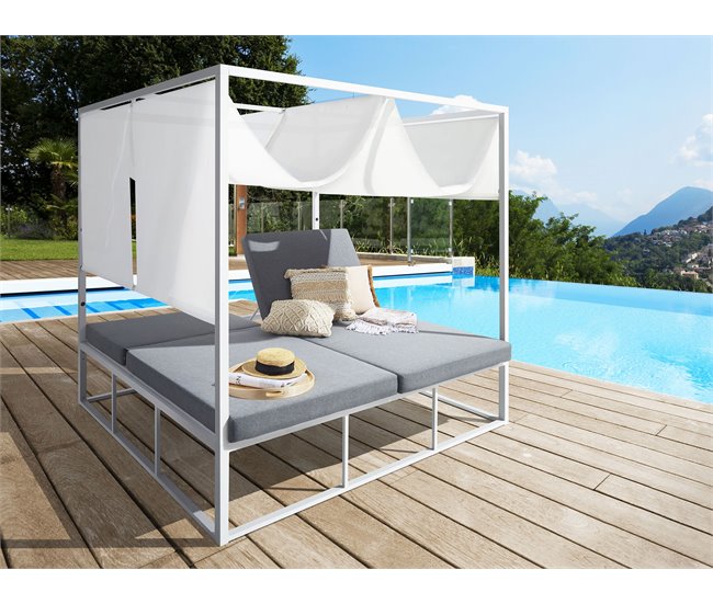 Beliani Cama de jardim PALLANZA Branco