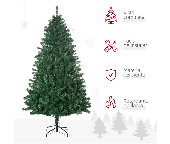Árvore de Natal PVC e Aço HOMCOM, casa - natal Verde