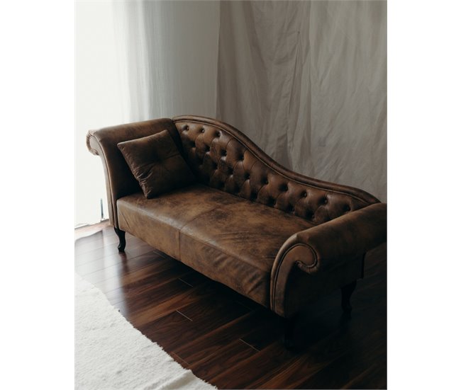 Beliani Chaise longue versão à esquerda Camurça sintética LATTES Castanho Claro