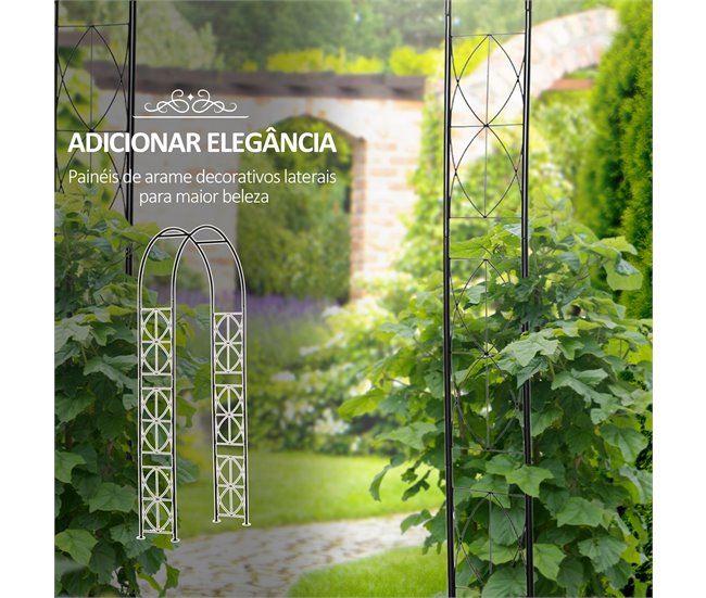 Arco de Metal para Exterior Metal Outsunny Preto