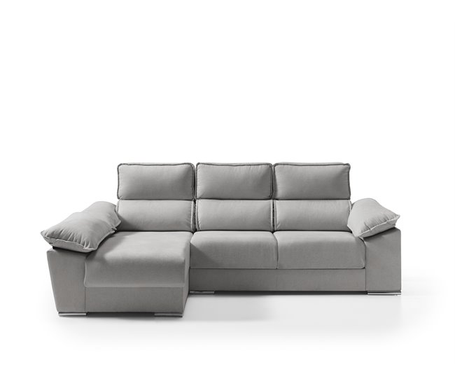 Chaise longue dereita com arca DIWY Cinza
