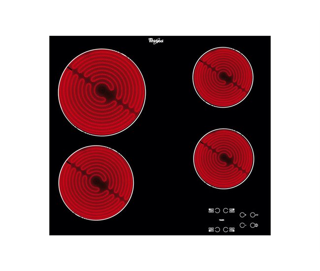 Placa de vitrocerâmica WHIRLPOOL AKT 8090NE 58cm 4 zonas Preto