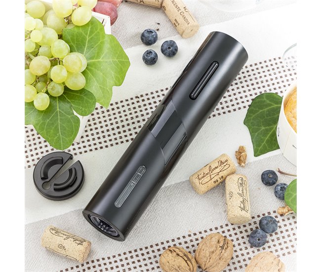 Saca-rolhas Elétrico para Garrafas de Vinho Preto