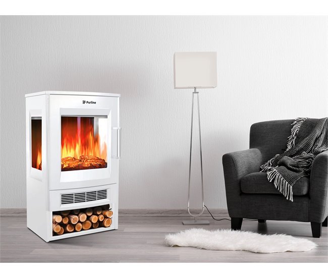 Fogão elétrico de chão de grandes dimensões com controlo WiFi App Branco