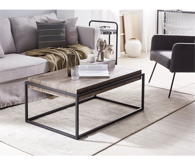 Beliani Mesa de centro ALTOS 64x115 Cinza Escuro