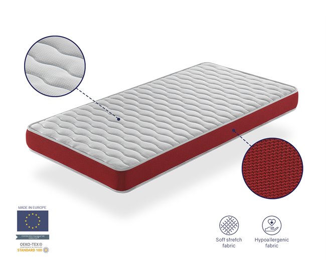  Colchão de berço de espuma VELVET, respirável e ergonómico 