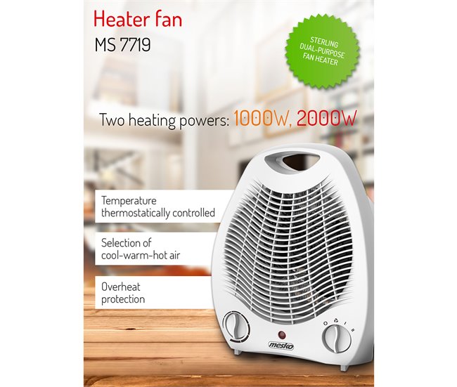 Aquecedor Termoventilador Mesko MS7719 Branco
