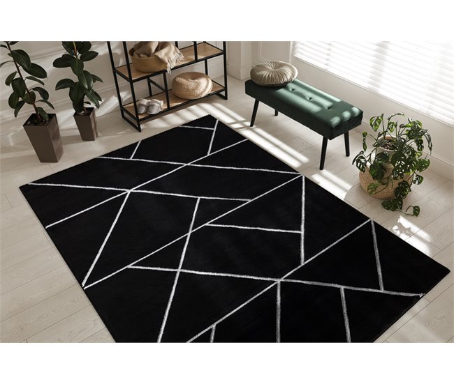 Tapete EMERALD exclusivo 7543 glamour 80x150 Preto