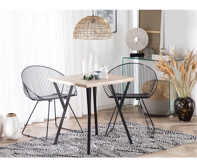 Beliani Mesa de jantar BRAVO 70x70 Castanho