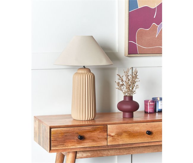 Beliani Candeeiro de mesa NURIA Areia
