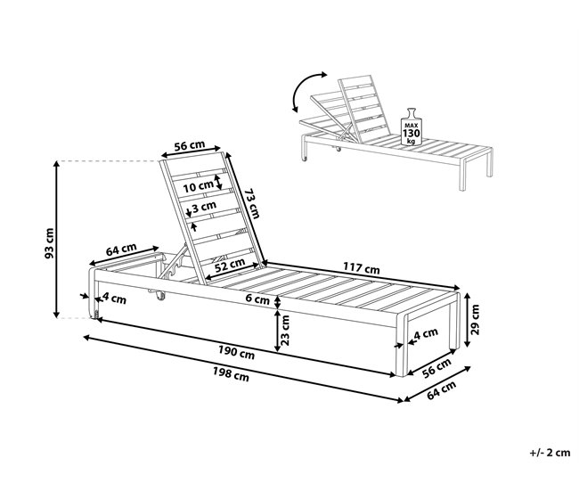 Beliani Cadeira lounge/relax NARDO Branco/ Bege