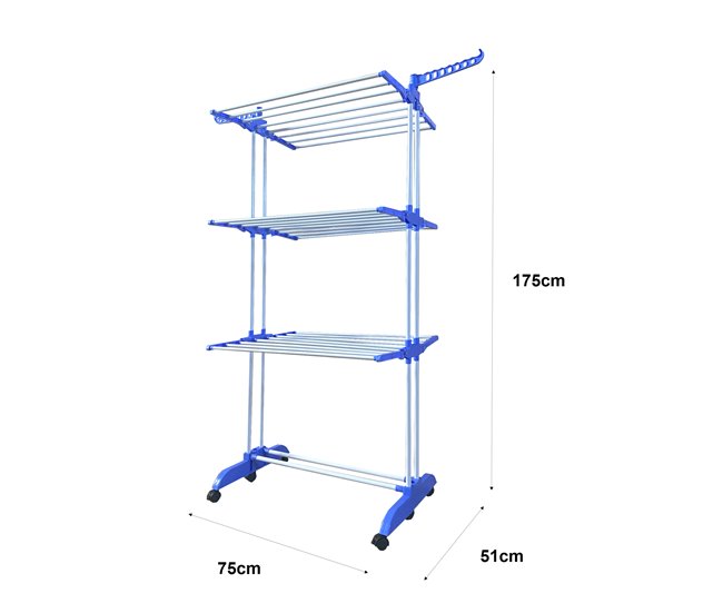 Varal XXL Dobrável Premium Slim Nyana Home | 4 Níveis Azul