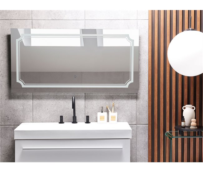Beliani Espejo de baño ARROMACHNES Cinza