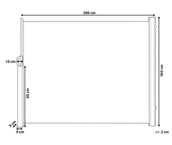 Beliani Toldo lateral DORIO 305x9 Bege