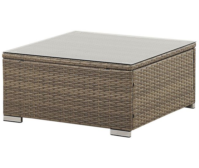 Beliani Conjunto lounge BELVEDERE Castanho