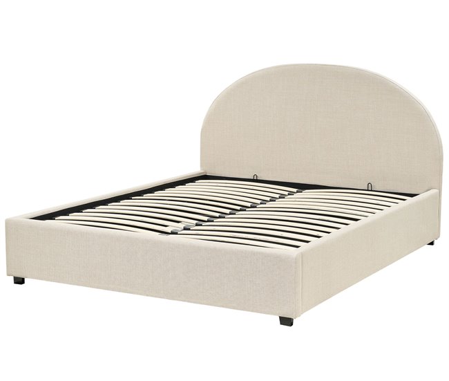 Beliani Cama baú Poliéster VAUCLUSE 174x214 Azul Claro