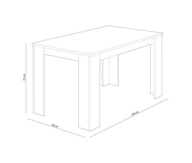 Pack Mesa Fixa de Jantar ou Cozinha + 6 Cadeiras Nórdicas 138x80 Branco