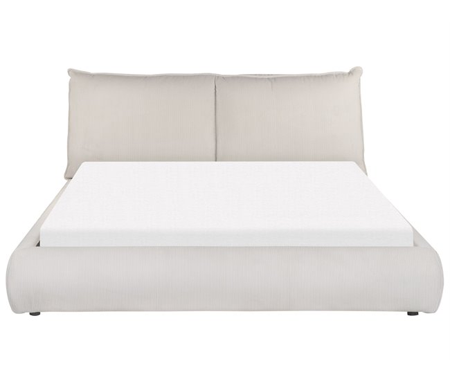 Beliani Cama de água Bombazine VINAY 176x233 Bege