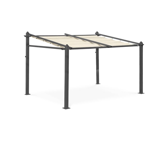 Tenda de jardim de parede, pérgula de alumínio Murum , 355x290 Branco