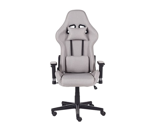 Beliani Cadeira de Gaming WARRIOR Cinza Claro
