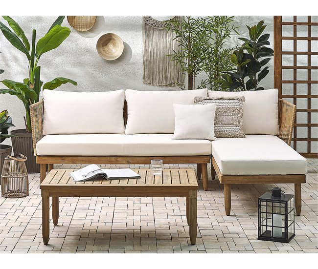 Beliani Conjunto de jardín CREMONA Branco/ Bege