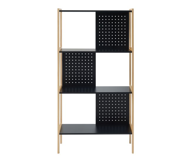 [en.casa] Estantes de Prateleiras Dønna Ypäjä 4 prateleiras MDF Preto/ Creme