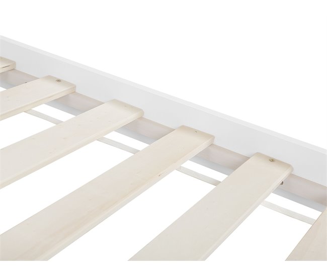 Beliani Cama Madera de pino VANNES 167x209 Branco