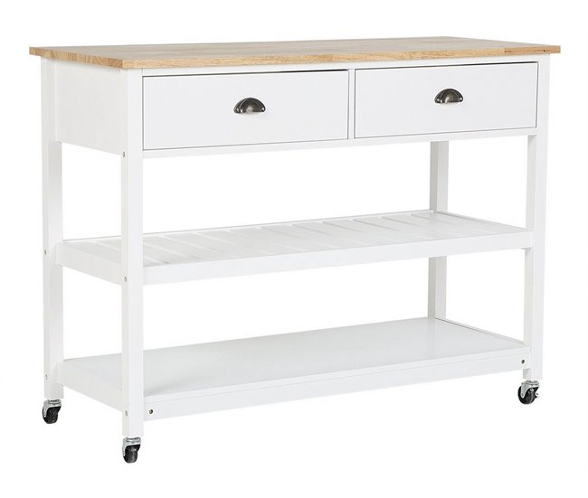 Beliani Carrinho de cozinha NAVARINO 120 Branco