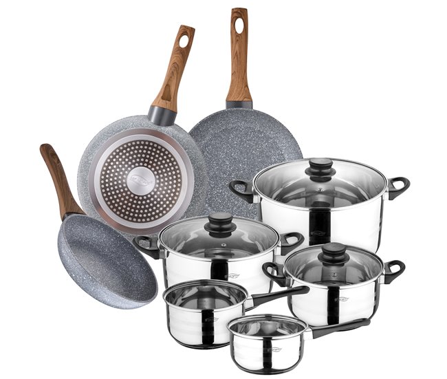 Bateria de cozinha de 8 peças Multicor