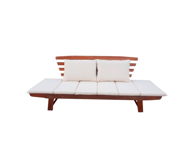 Banco de jardim modular com almofadas Merida madeira de acácia Madeira