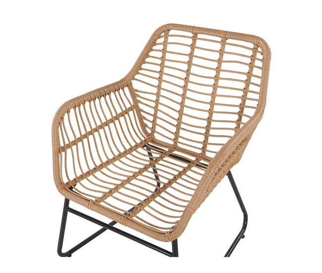 Beliani Conjunto lounge Ratan sintético MINORI Bege