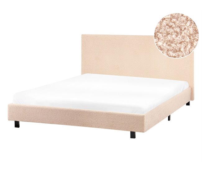 Beliani Cama Bouclé ALBI 155x211 Bege