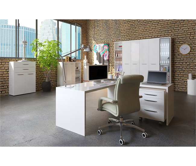 Conjunto de 2 portas para estante baixa STAMPA  Branco Brillo