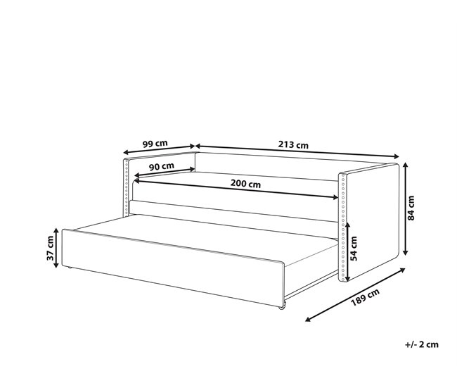 Beliani Cama com estrado Bouclé TROYES 99x213 Bege
