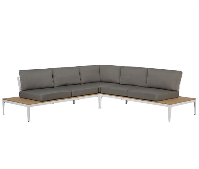 Beliani Conjunto lounge POSITANO Cinza Escuro