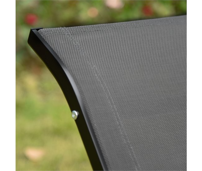 2 espreguiçadeiras dobráveis Aluminum, Texteline Outsunny Cinza