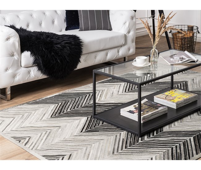 Beliani Pelos curtos AYTEPE 140x200 Cinza Escuro