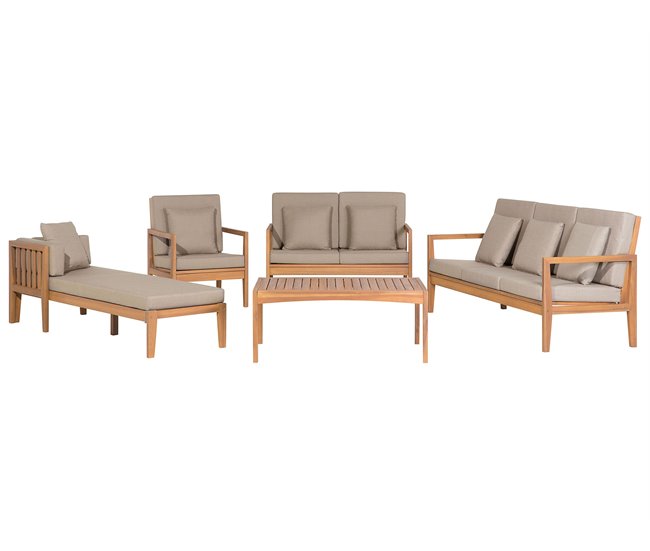 Beliani Conjunto de jardín Madera de acacia con certificado FSC® PATAJA Cinza Escuro