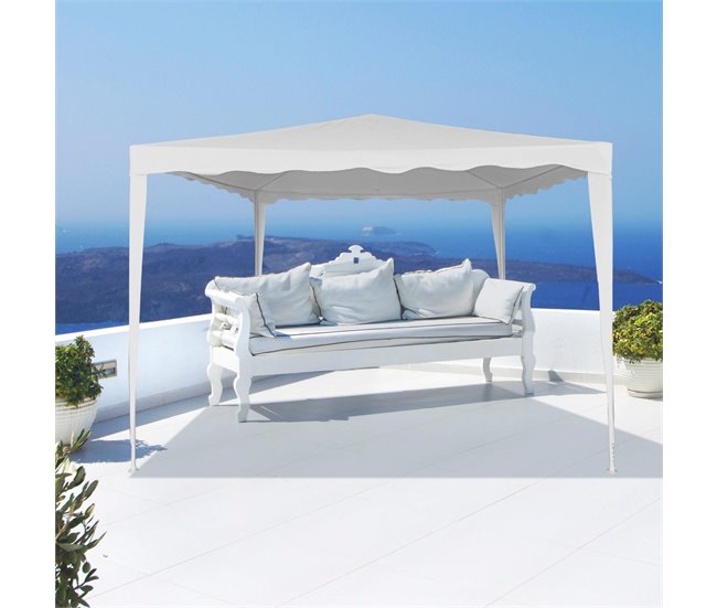 Gazebo de jardim em poliéster branco Aktive Garden Branco