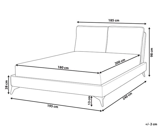 Beliani Cama Bouclé MELLE 195x240 Bege