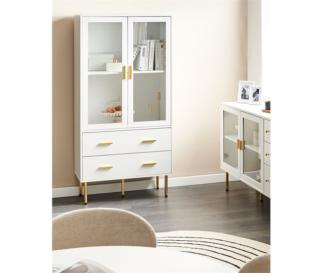 Beliani Vitrina MILORA Branco