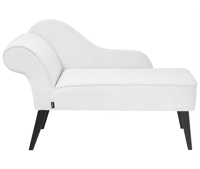 Beliani Chaise longue versão à esquerda Poliéster BIARRITZ Branco