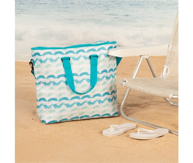 Aktive Bolsa térmica ondas 20L com alças e alça de ombro Azul