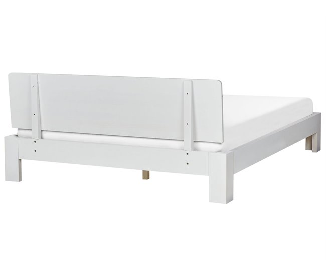 Beliani Cama com estrado Pinho ROYAN 167x207 Branco