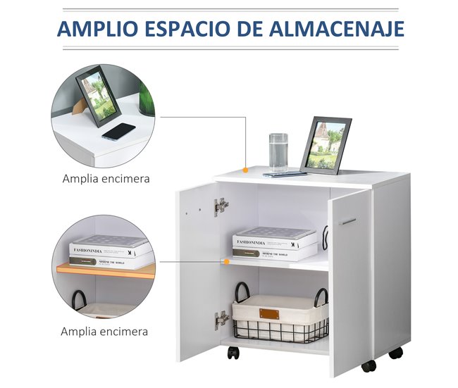 Armário de Armazenamento Melamina de Madeira HOMCOM Branco