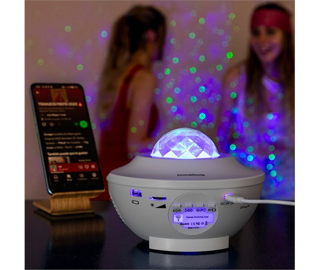 Projetor de Estrelas LED e Laser com Altifalante Branco