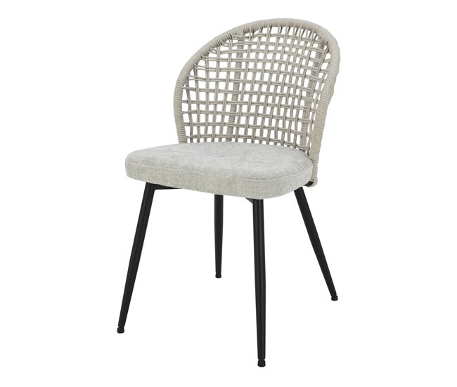 Cadeira revestida em tecido cinza SUKI Cinza