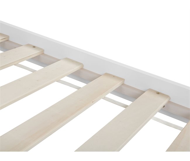 Beliani Cama com estrado Pinho GIVERNY 99x208 Branco